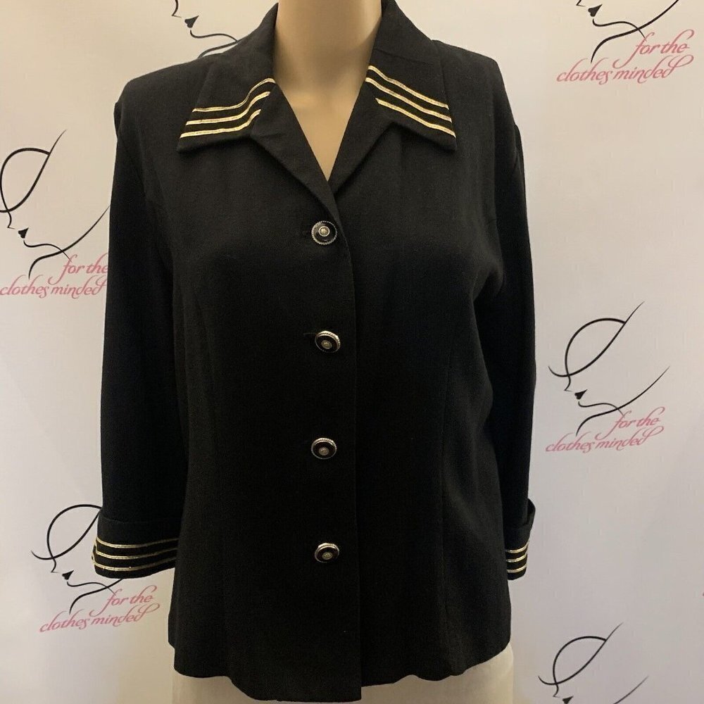 DRESS SAVVY. Sz 6. Rayon Wool Blend. USA. Military Theme. 3/4 Sleeve. B80